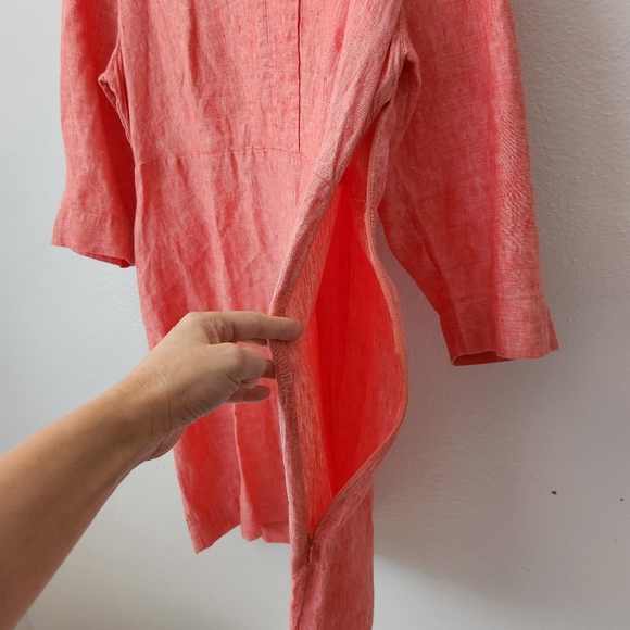 Boden 100% Linen 3/4 Sleeve Salmon Womens 14R - Picture 4 of 11